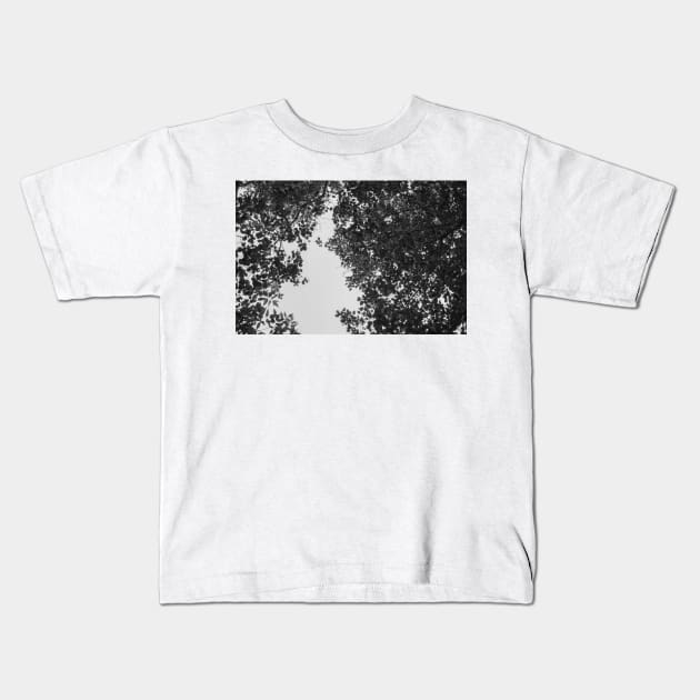 The sky through the foliage Kids T-Shirt by EvgeniiV